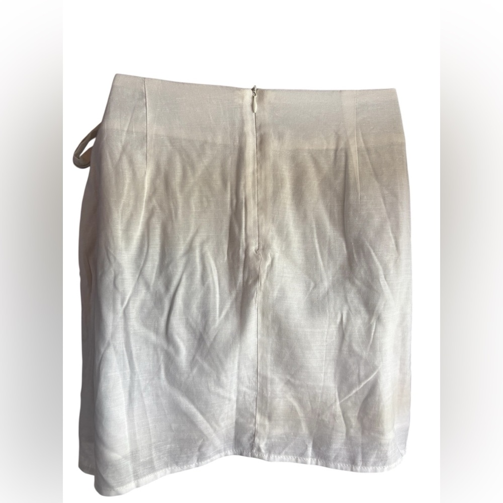 J.Marie white Embroidered Floral Wrap Skirt Small Linen blend Shabby Chic prelov - Picture 8 of 8